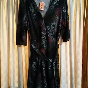 Paisley design, 3/4 sleeve dress SIZE  1X